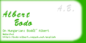 albert bodo business card